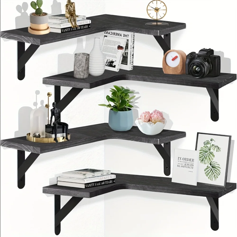 Kitchen Uncle - Prateleiras Flutuantes de Madeira Natural com