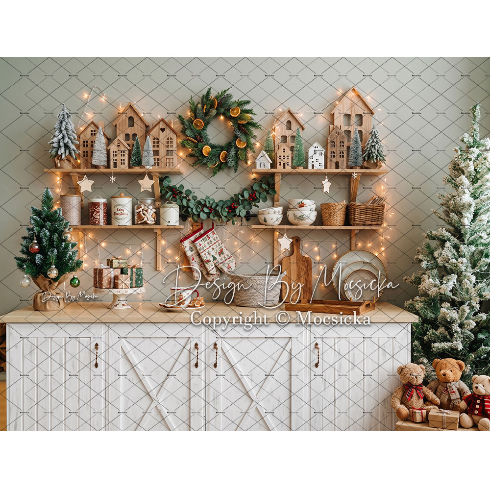 Kitchen Baking Background - Fundo Fotográfico de Natal Mocsicka com