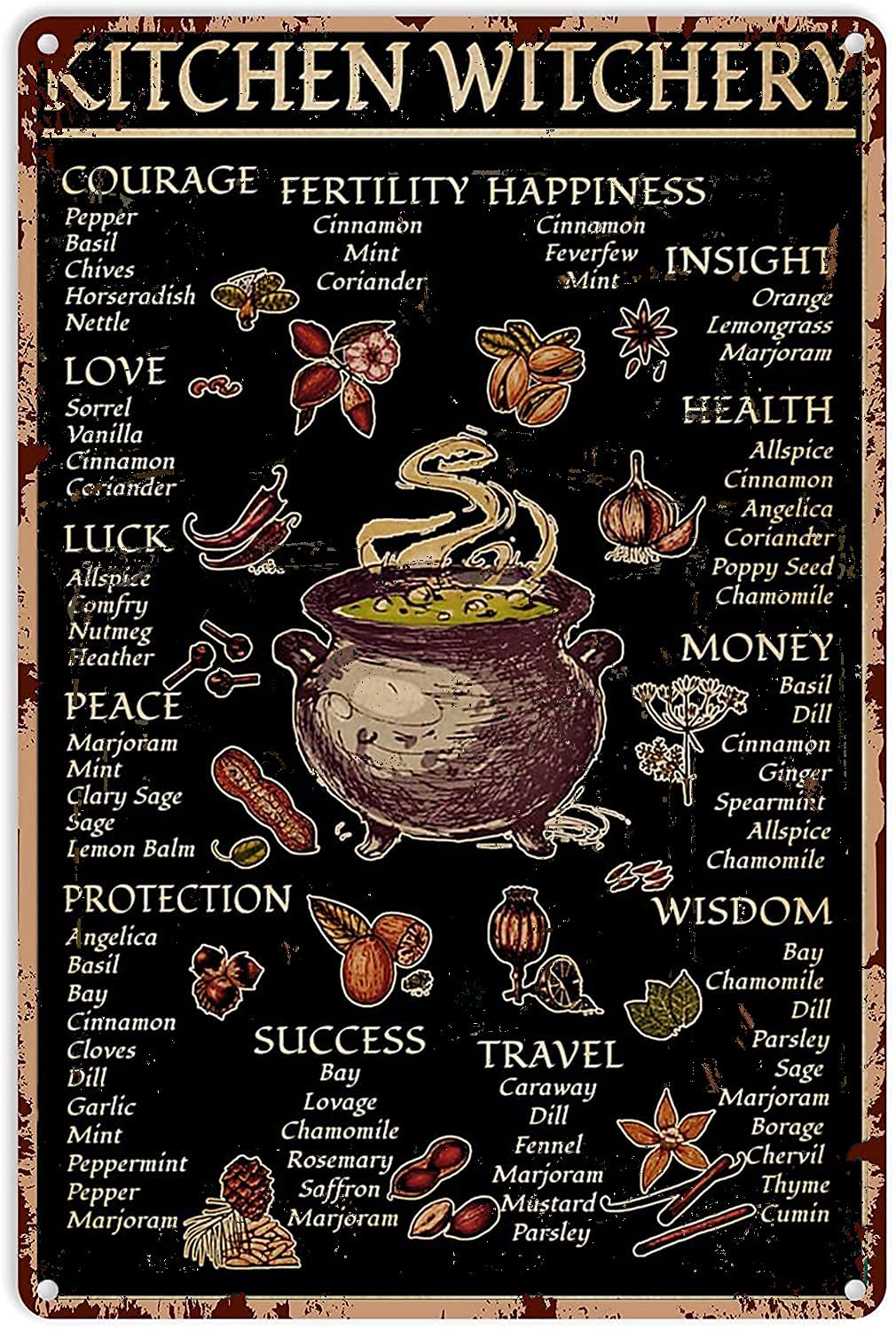 Placa de Metal Vintage Hallowe - Kitchen Witch Baking avaliação e preço