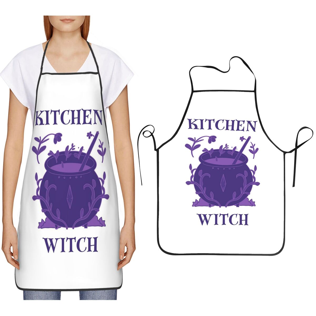 Avental Roxo Kitchen Witch par - Kitchen Witch Baking avaliação e preço
