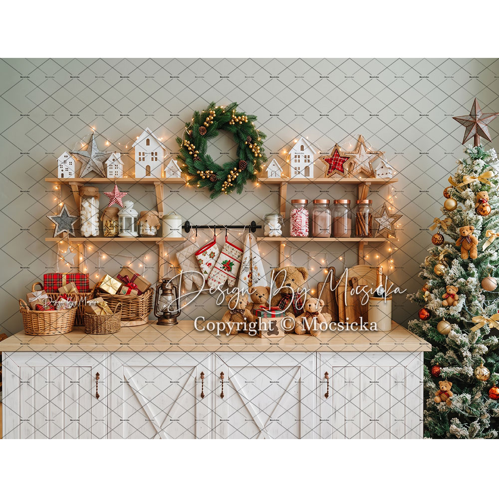 Fundo Fotográfico de Natal Moc - Kitchen Baking Background avaliação e preço