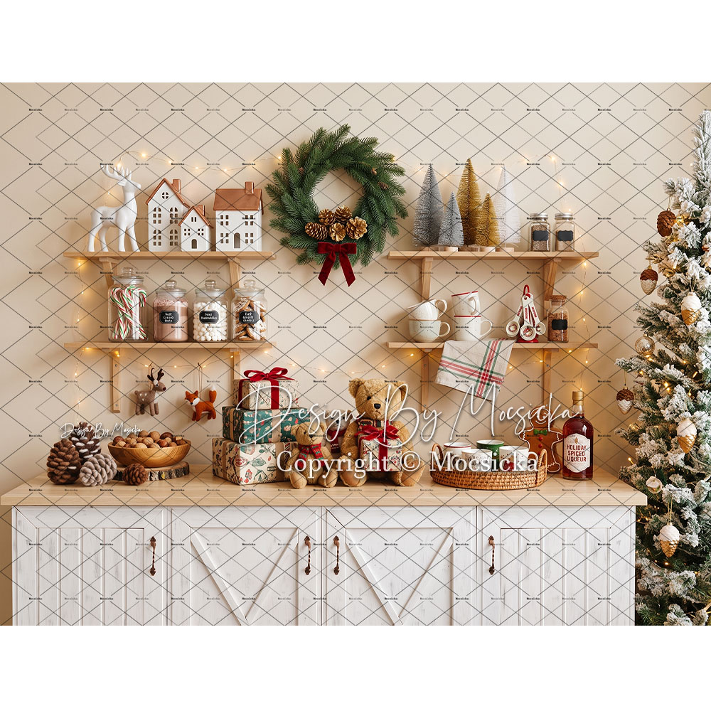 Fundo Fotográfico de Natal Moc - Kitchen Baking Background avaliação e preço