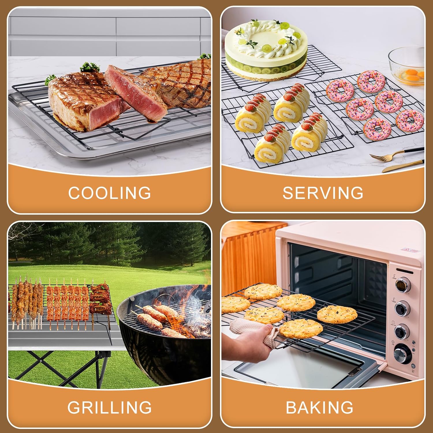 3-Tier Cooling Racks, Empilháv - Kitchen Baking Rack avaliação e preço